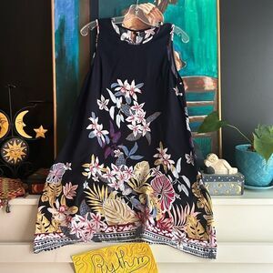 SHEIN Dark Blue Floral Mini Beach Dress Large